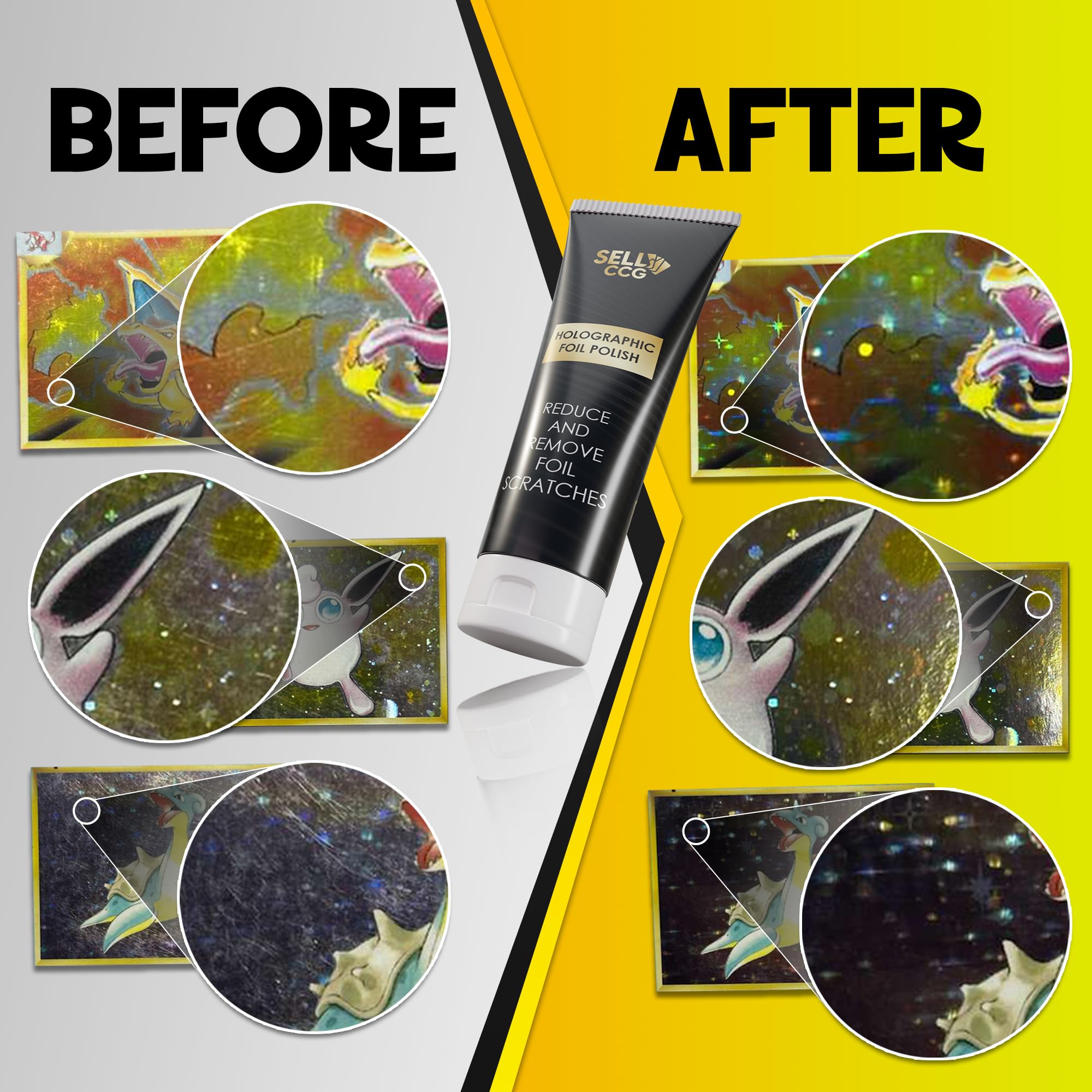 SellCCG surface-care for holographic designs compatible with grading workflows.
