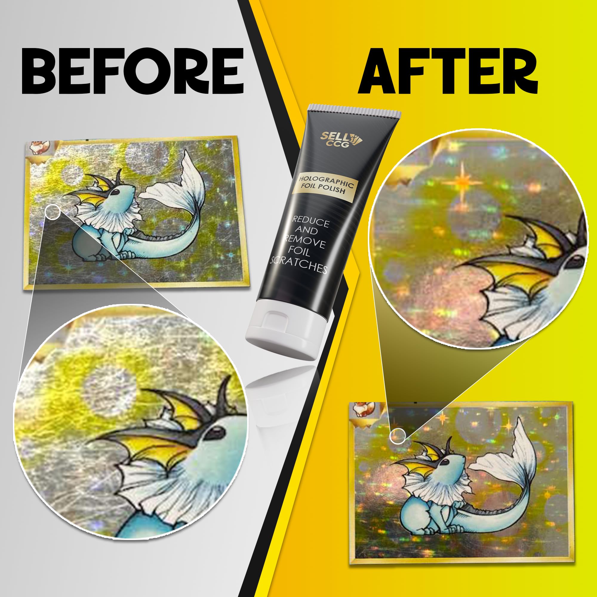 SellCCG microfiber cloth safely buffs holographic surfaces.