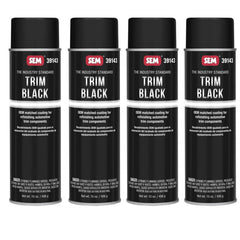 SEM 39143 Trim Black Aerosol finish on sample panel shows flexible durability.