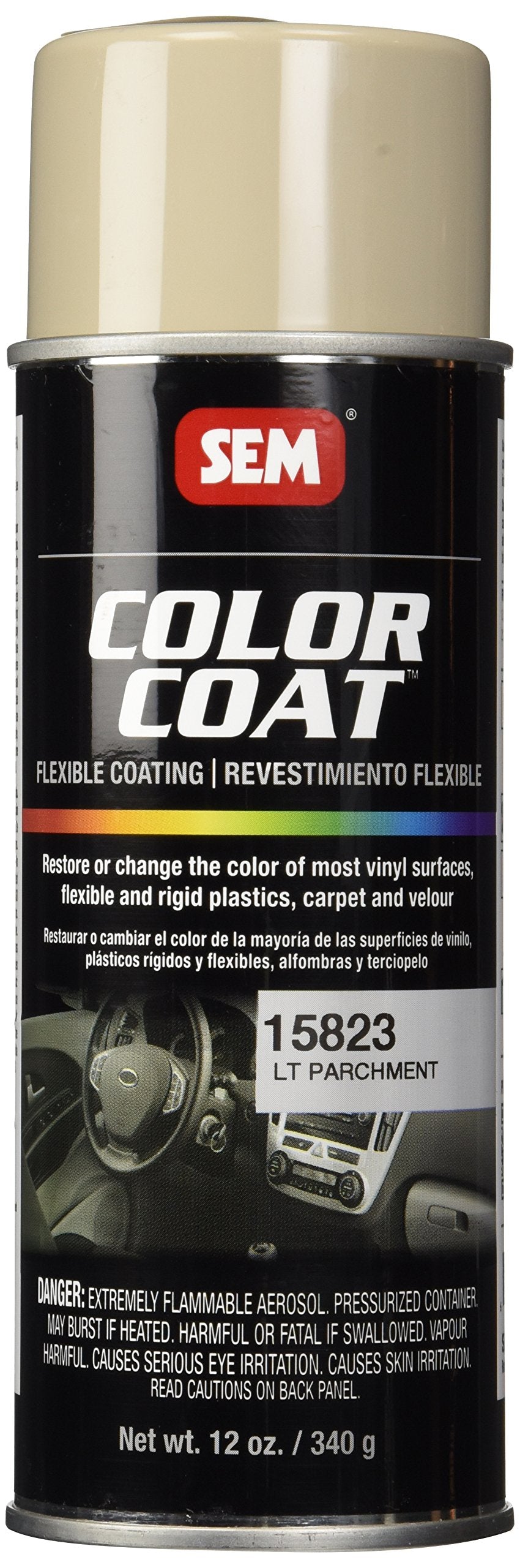 SEM Color Coat Lt Parchment bottle applying fade-resistant coating to vinyl surfaces