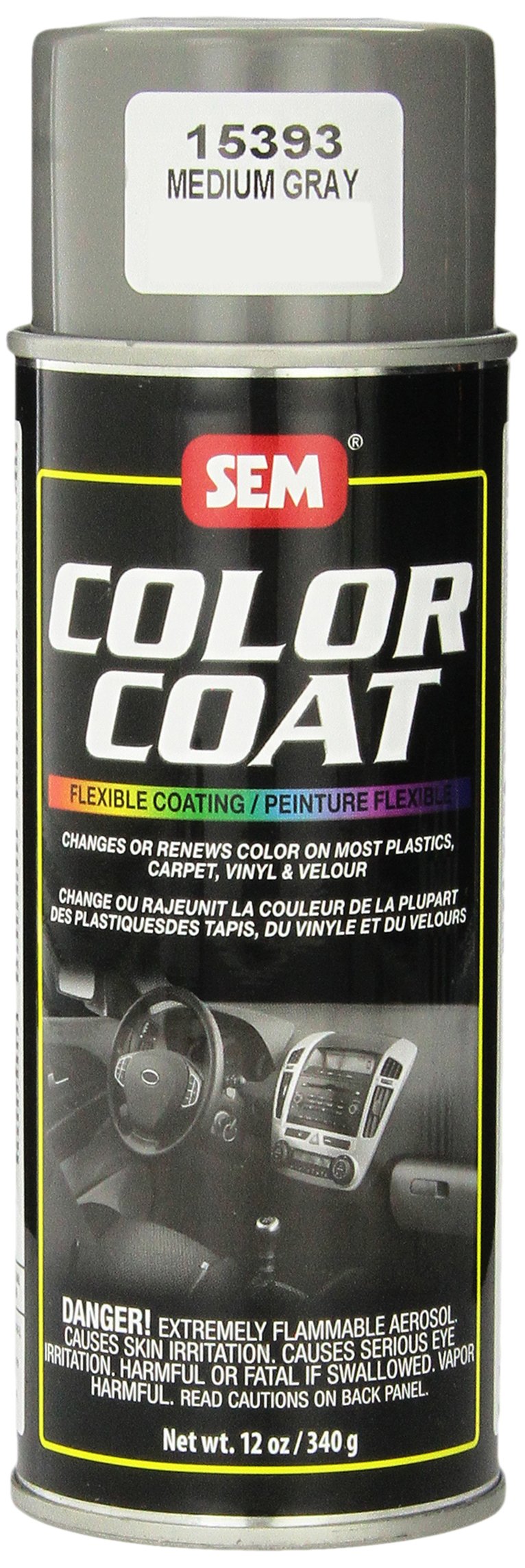 SEM Color Coat Medium Gray bottle pour for durable vinyl color restoration.