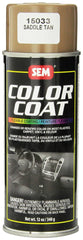 SEM Color Coat Saddle Tan bottle for fade-resistant coating on vinyl, plastic, and upholstery