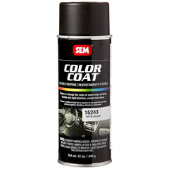 SEM Paints SEM15243 satin black color coat aerosol for vinyl, plastic, and upholstery