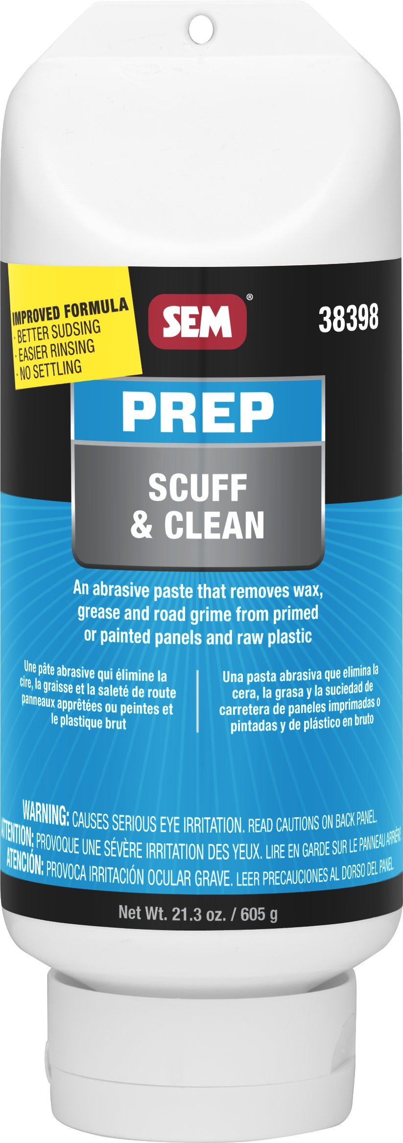 SEM Scuff & Clean abrasive paste for panel prep improves sudsing and rinsing
