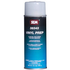SEM vinyl prep spray cleans and prepares vinyl surfaces for topcoat adhesion.