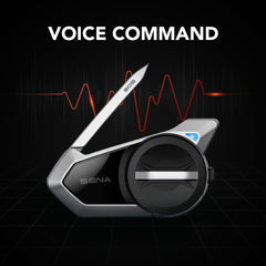 Sena 50S clear microphone sensor for robust on-bike voice communication.