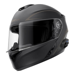 Sena Outrush R helmet with retractable sun visor improves on-the-road visibility.