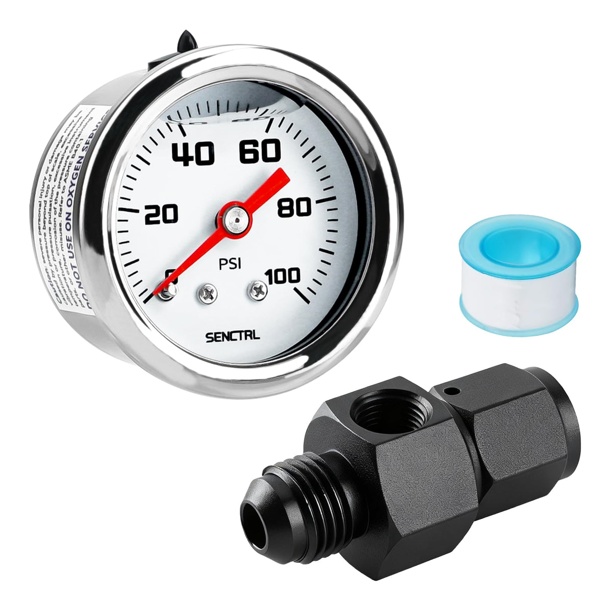 SenCTRL 0-100 psi gauge dial close-up for precise readings in EFI systems