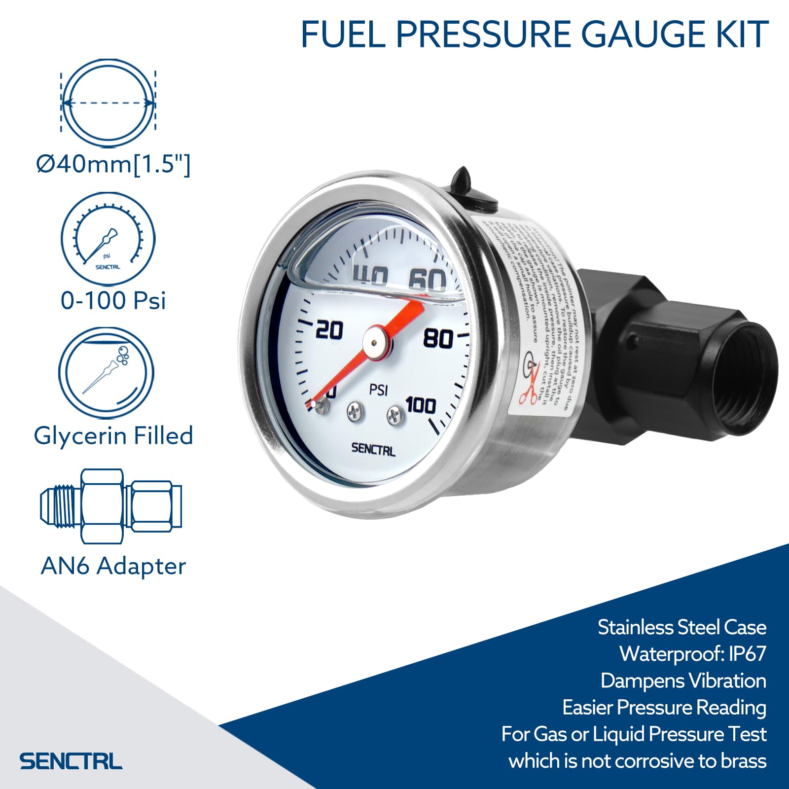 SenCTRL glycerin-filled gauge dampens flutter and reduces vibration