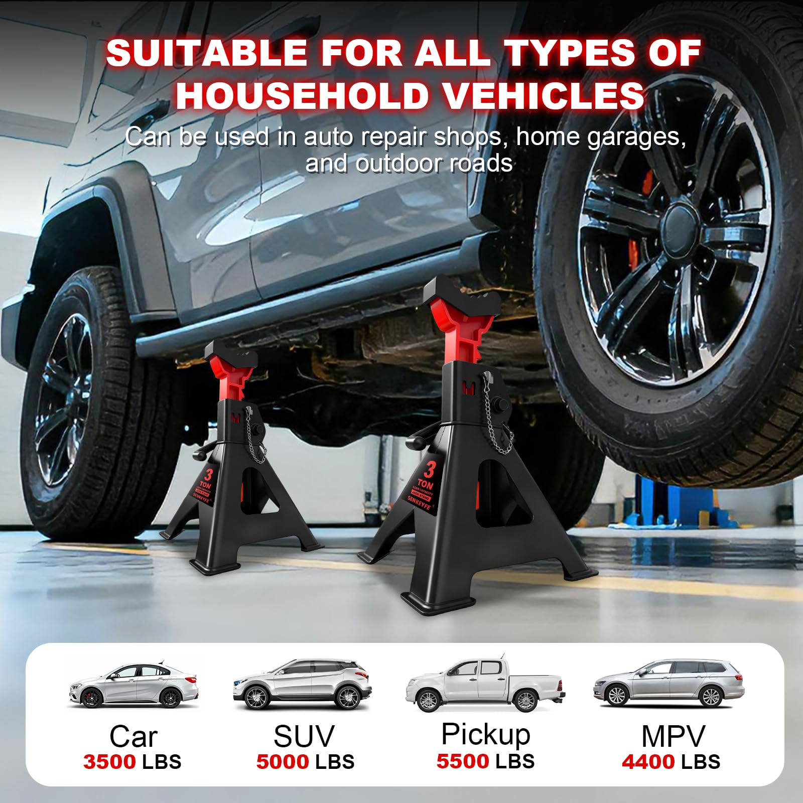 SENKEYFE heavy-duty alloy steel construction supports up to 6,600–13,200 lbs.