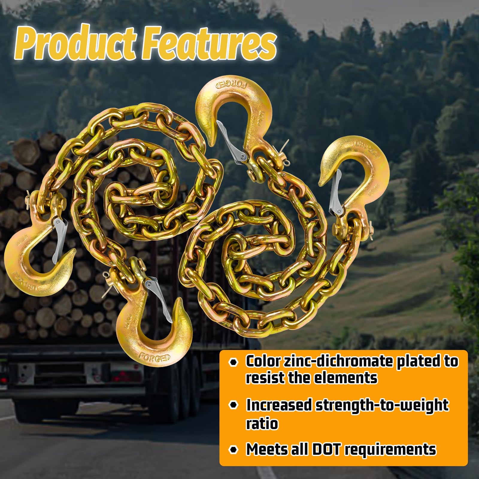 SENKEYFE chains show 7100 lbs WLL capacity and robust build.