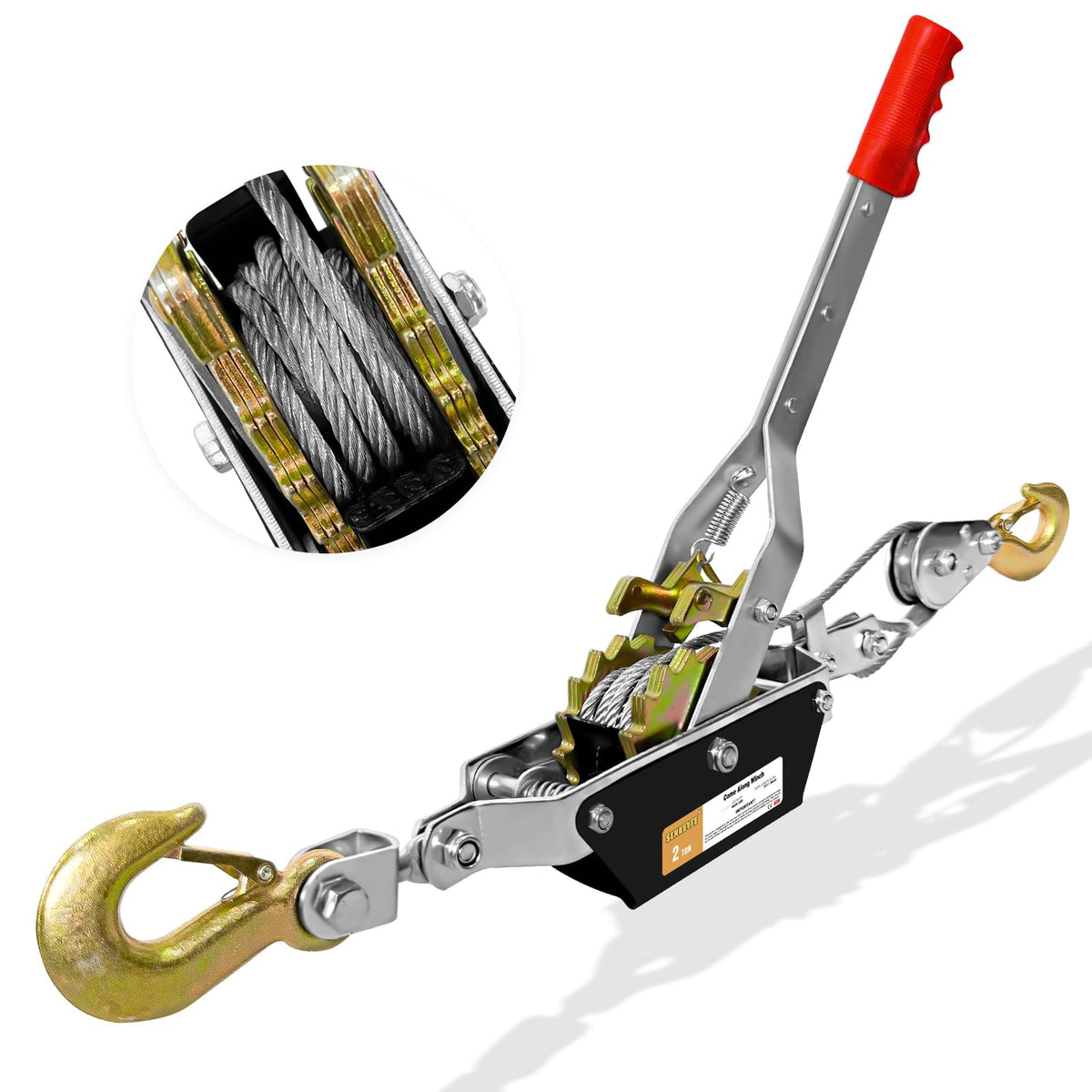SENKEYFE come along winch with steel cable for durable pulling tasks