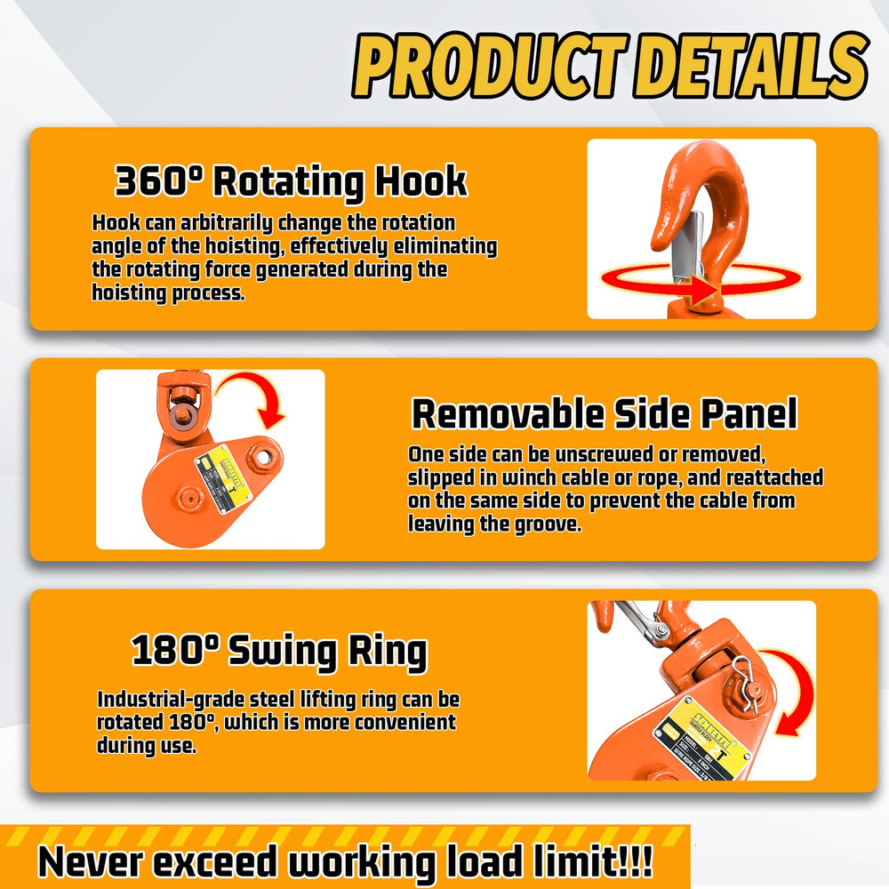 SENKEYFE Snatch Block rotation demonstrates flexible angle for winching