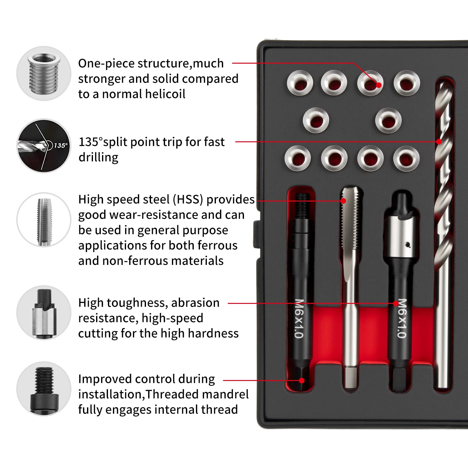 SENNMONN M6x1.0 tap image for clean, reliable thread cuts