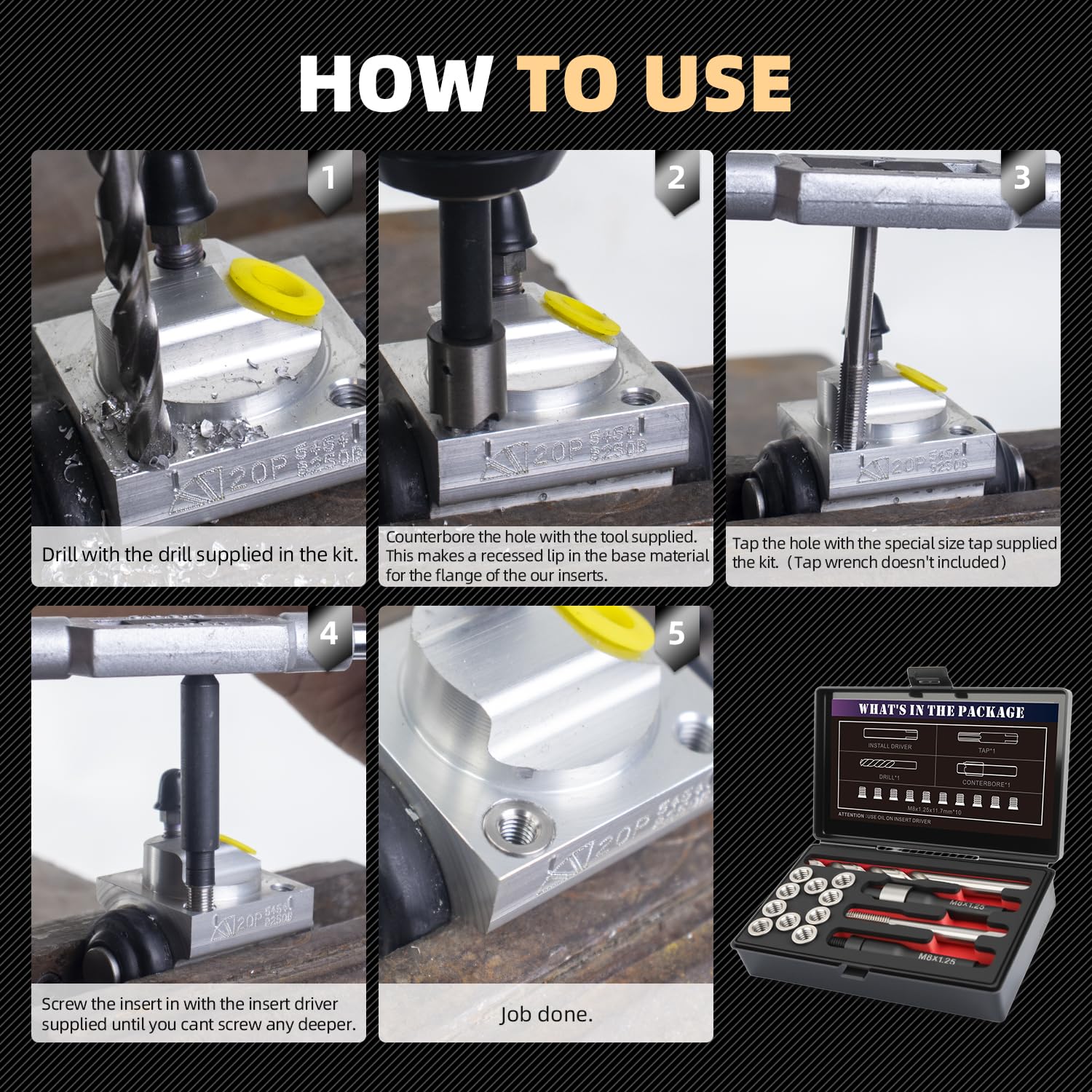 SENNMONN ten stainless inserts restore durable threads