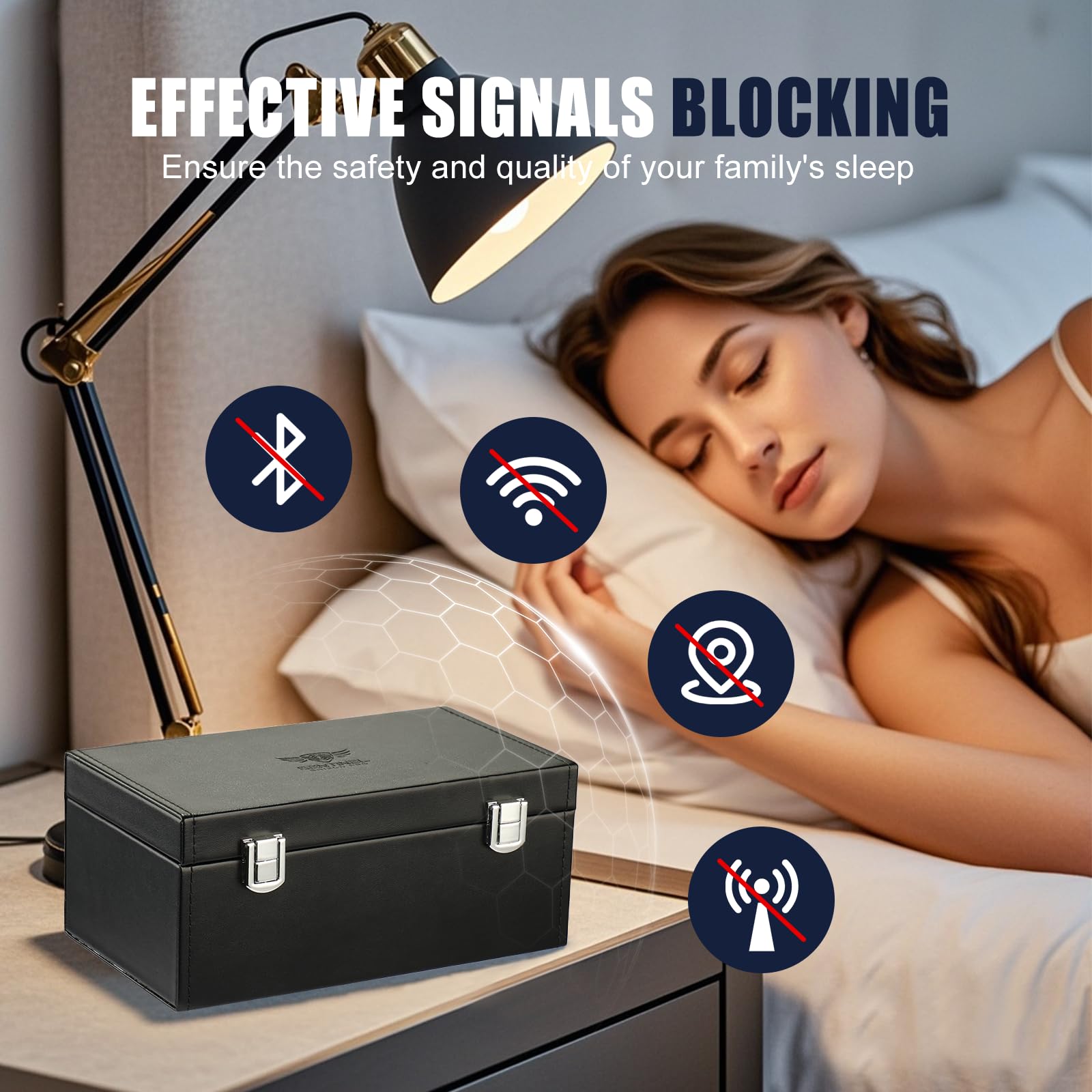 Sentinel Shield Pro metal-lock detail confirms secure, fully shielded storage.