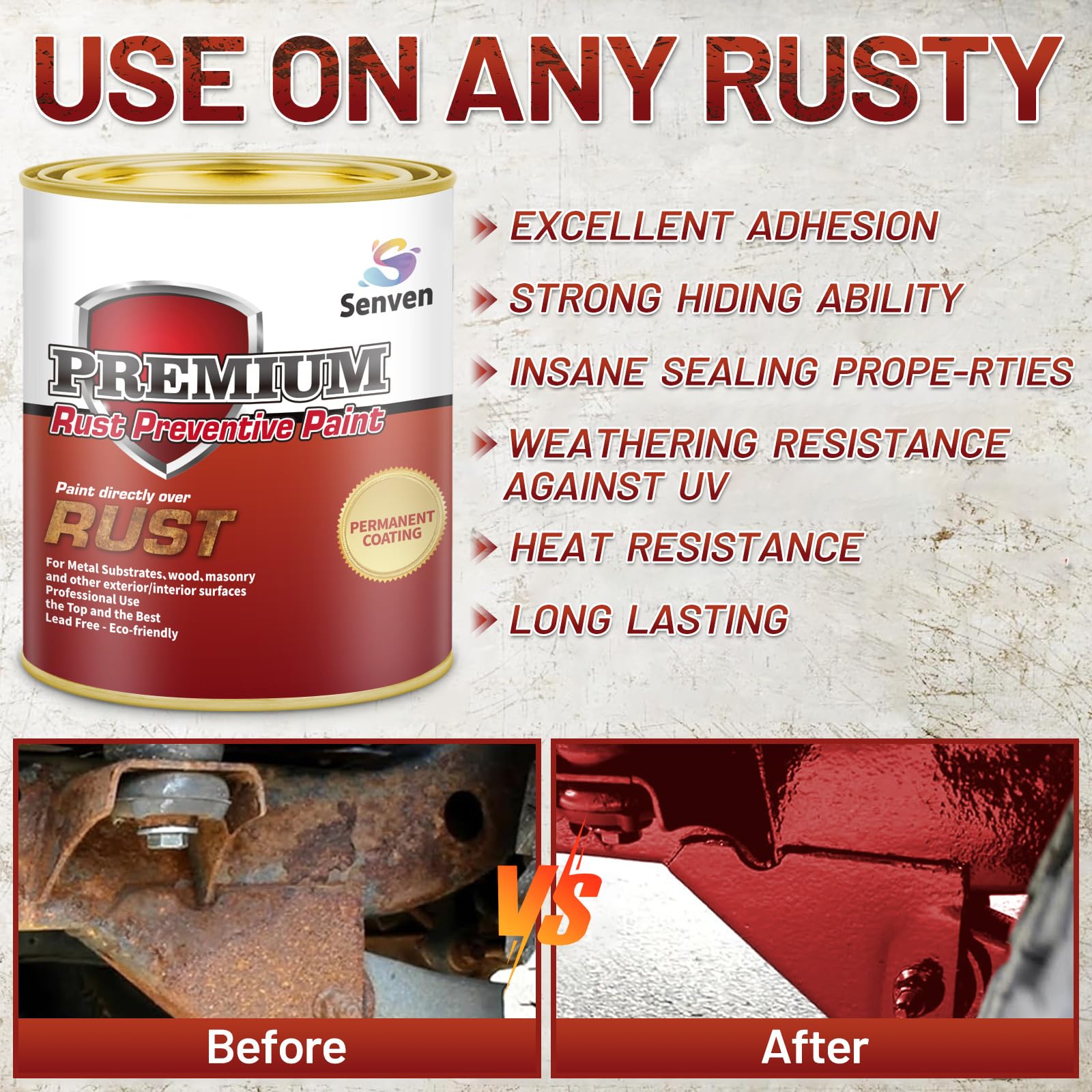 SENVEN Rust-Control porous surface tolerance demonstrates versatile adhesion on wood and concrete