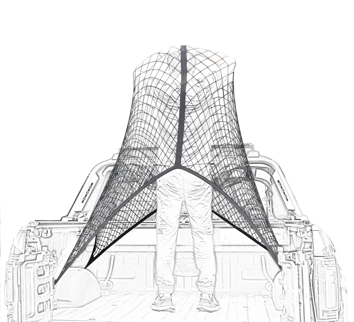 SENYAZON highly elastic cargo net securely holds items during transit.