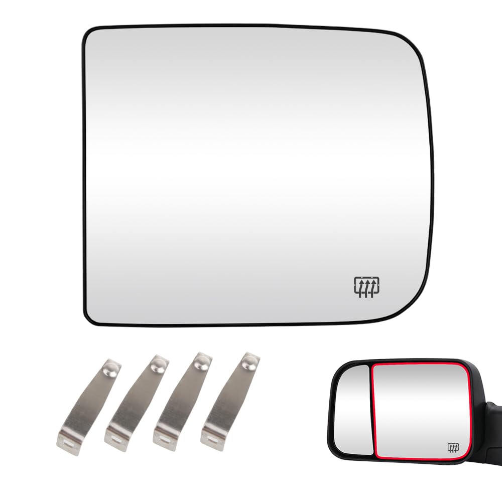 Senzeal driver side tow mirror glass heated left for Ram improves visibility in rain.