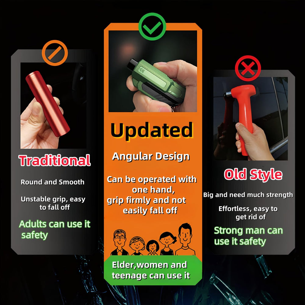Seoulish seatbelt cutter safely cuts belts for quick escape.