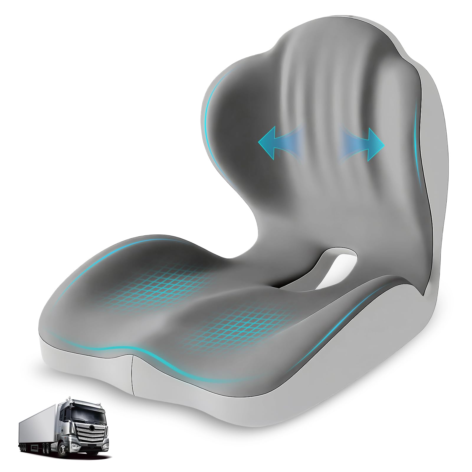 Serdyes seat cushion with lumbar support delivers all-day comfort on long drives.