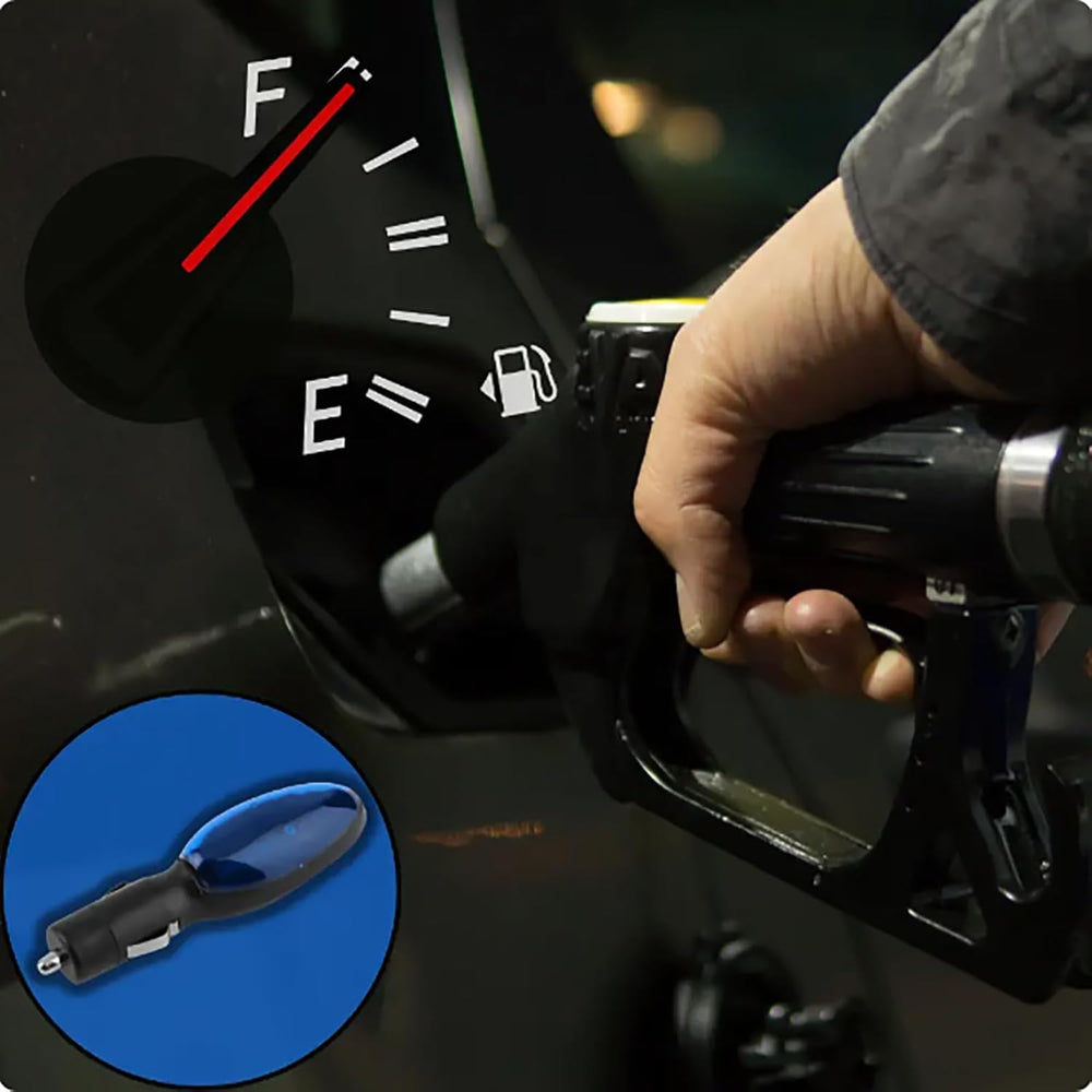 SereniMist FuelSync Gas Saver in-car use illustrating portable energy-saving accessory