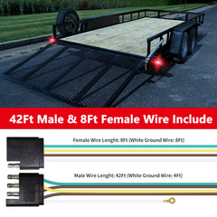 Serlainxin 42ft male and 8ft female cables for extended trailer lighting
