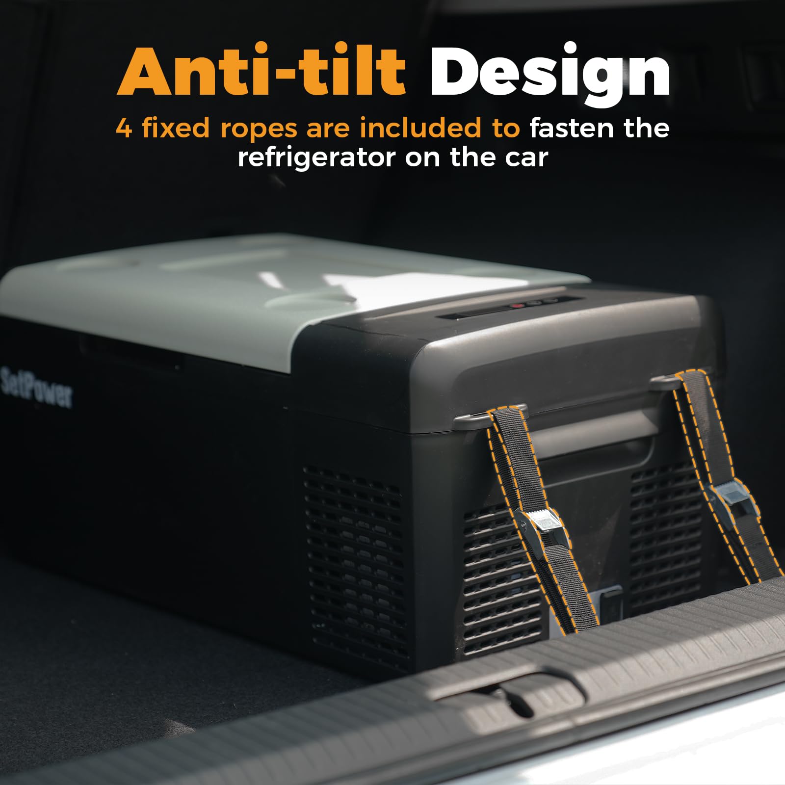 Setpower 21L front view ideal for longer trips and extra frozen storage