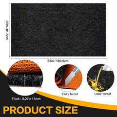 Seuqhck oil spill mat with rubber backing prevents slipping on concrete.