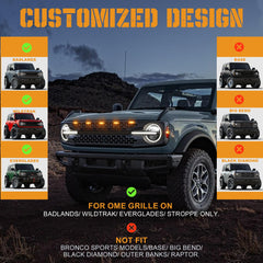 Seven Sparta amber LED Bronco grille light showing quick clip installation