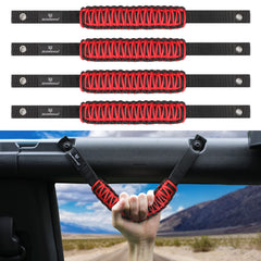 SEVEN SPARTA Bronco roll bar grab handle front view with rugged paracord grip for secure off-road grip