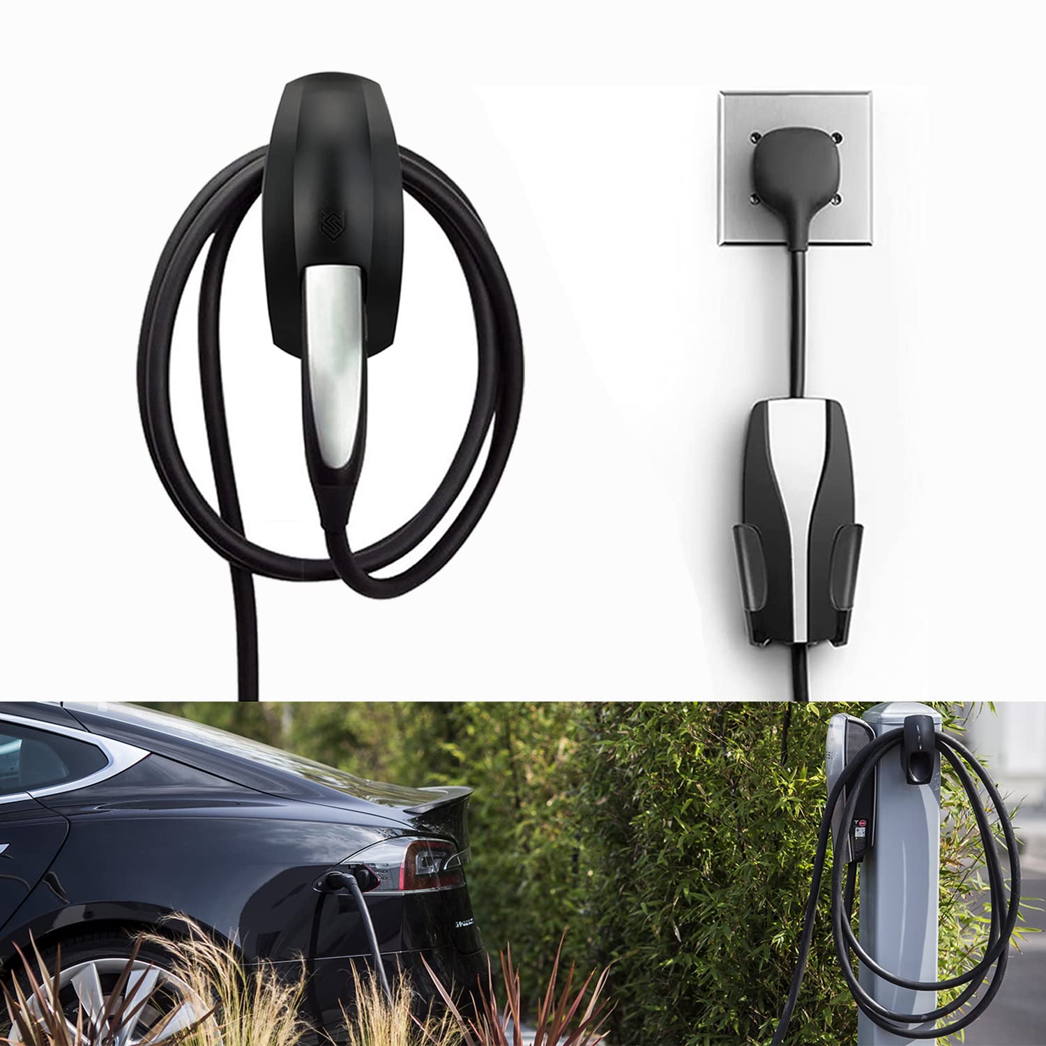 Seven Sparta charging cable holder secures Tesla Model 3 cable neatly
