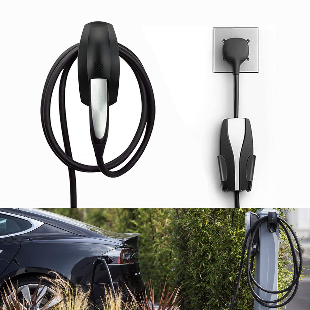 Seven Sparta charging cable holder secures Tesla Model 3 cable neatly