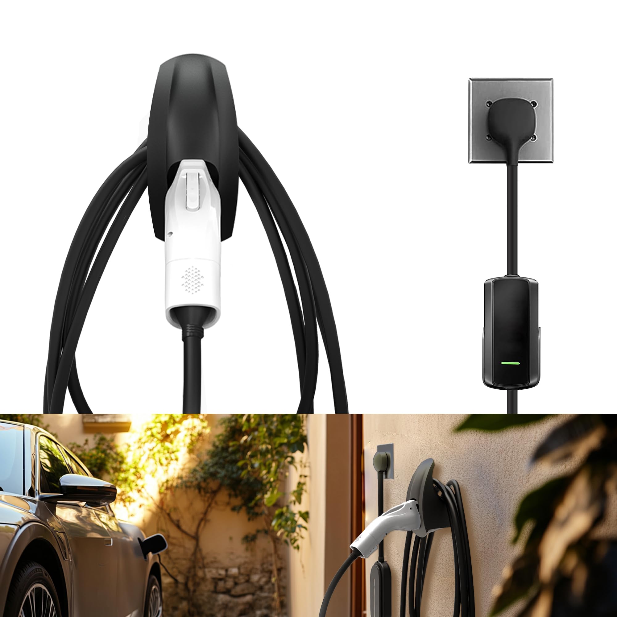 Seven Sparta charging cable holder wall mount keeping EV cable tidy and accessible