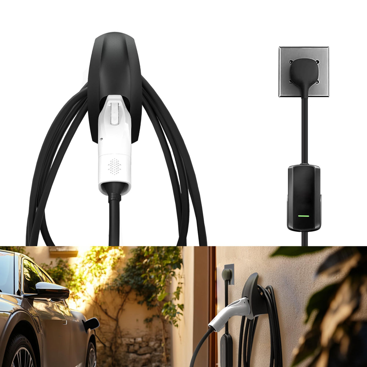 Seven Sparta charging cable holder wall mount keeping EV cable tidy and accessible
