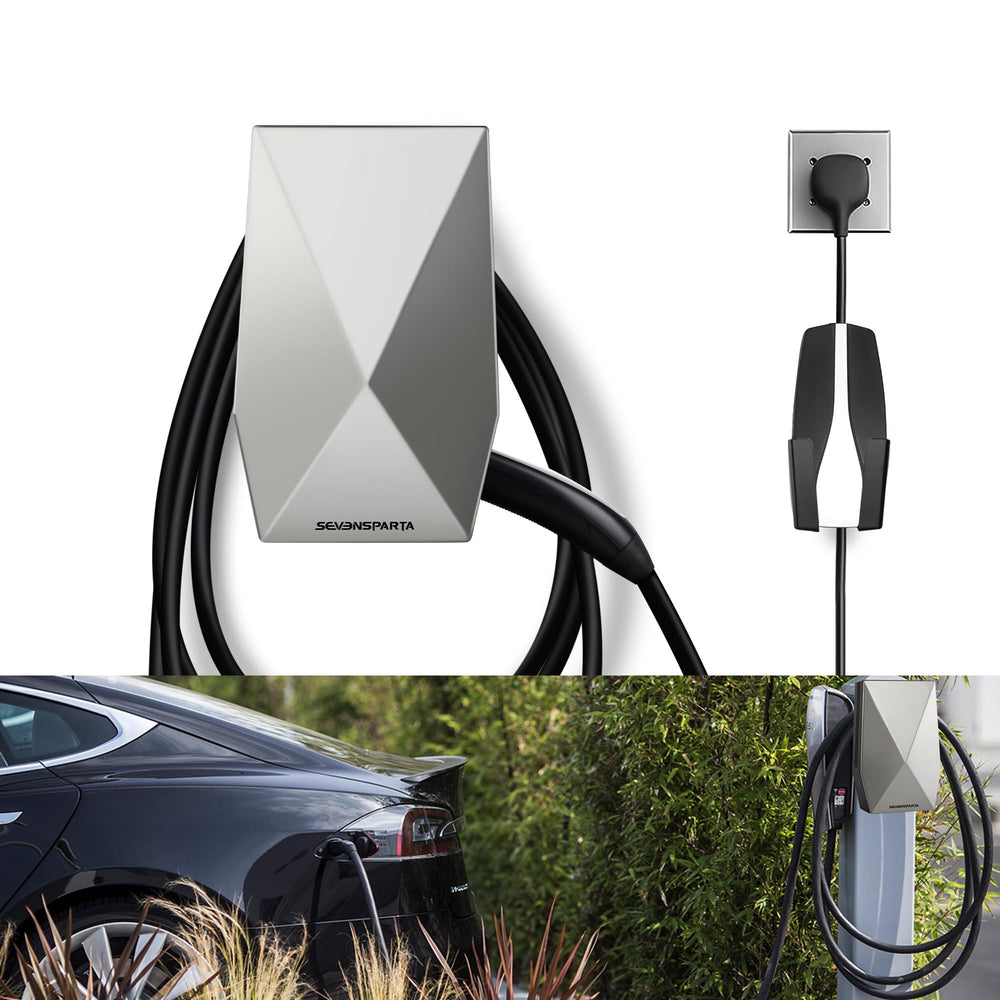 SEVEN SPARTA Cybertruck cable holder slot keeps charging plug secure and accessible.