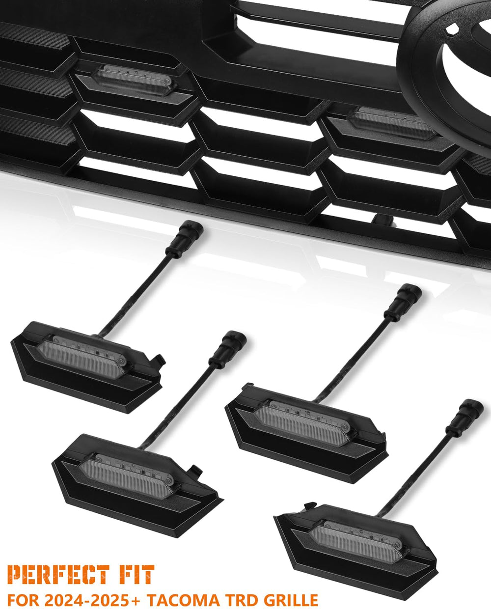 Seven Sparta grill LED light close-up reveals amber lens and durable housing.