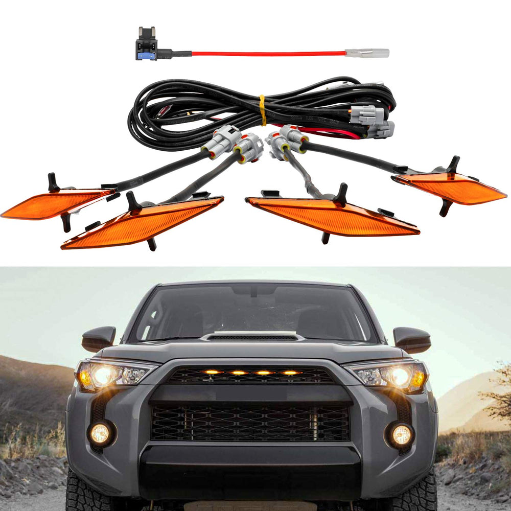 Seven Sparta grille lights illuminate the Toyota 4Runner front for enhanced visibility