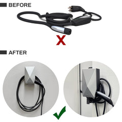 SEVEN SPARTA wall charger holder shows a secure locking slot for stability.