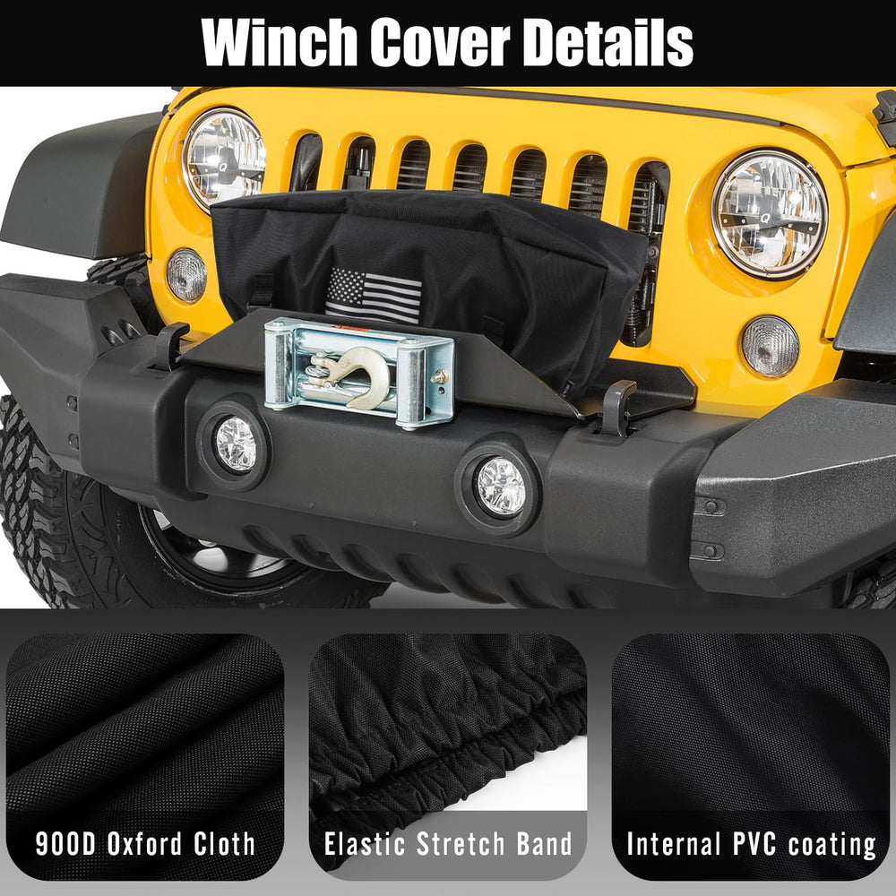 Seven Sparta Waterproof 900D Oxford fabric protects your winch from rain and snow.