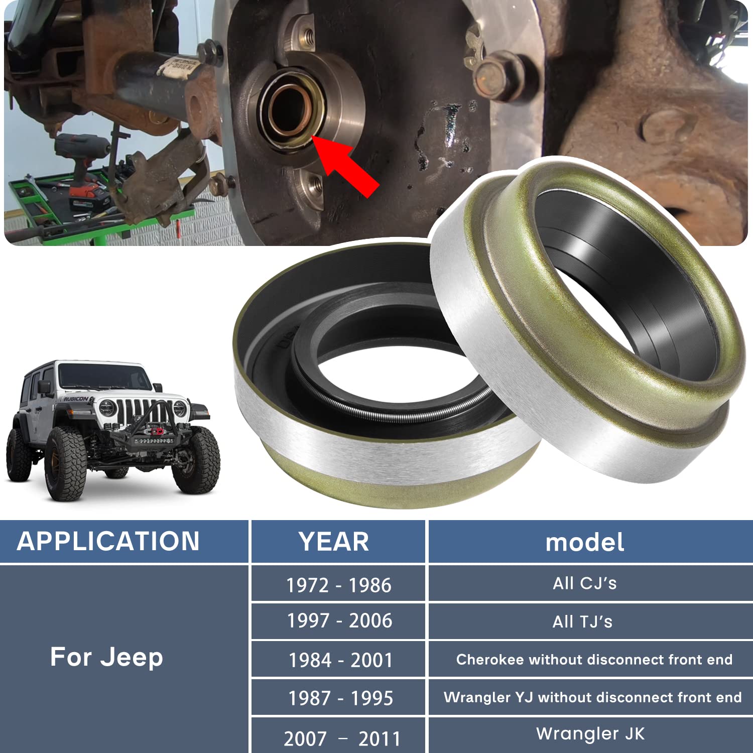 SevenCow dana30 oil seals 2pcs for Jeep durable steel construction