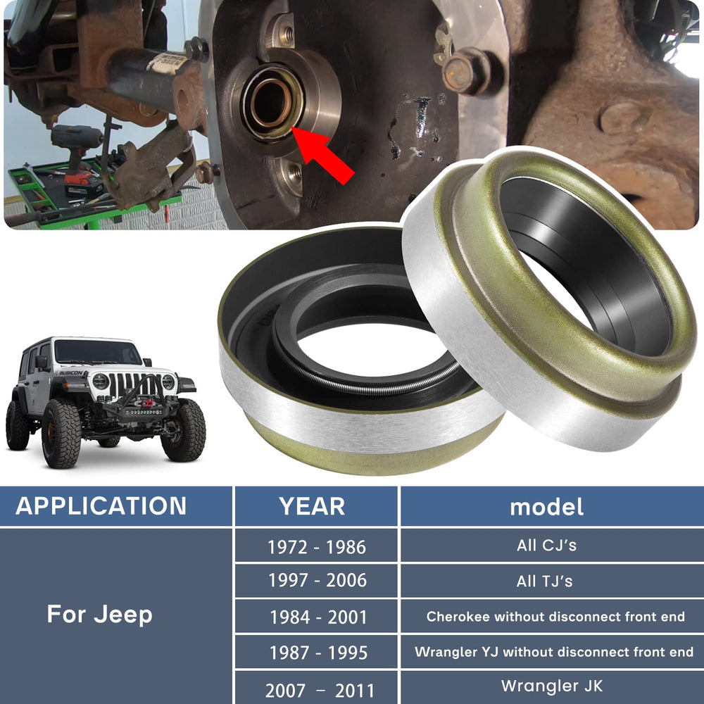 SevenCow dana30 oil seals 2pcs for Jeep durable steel construction