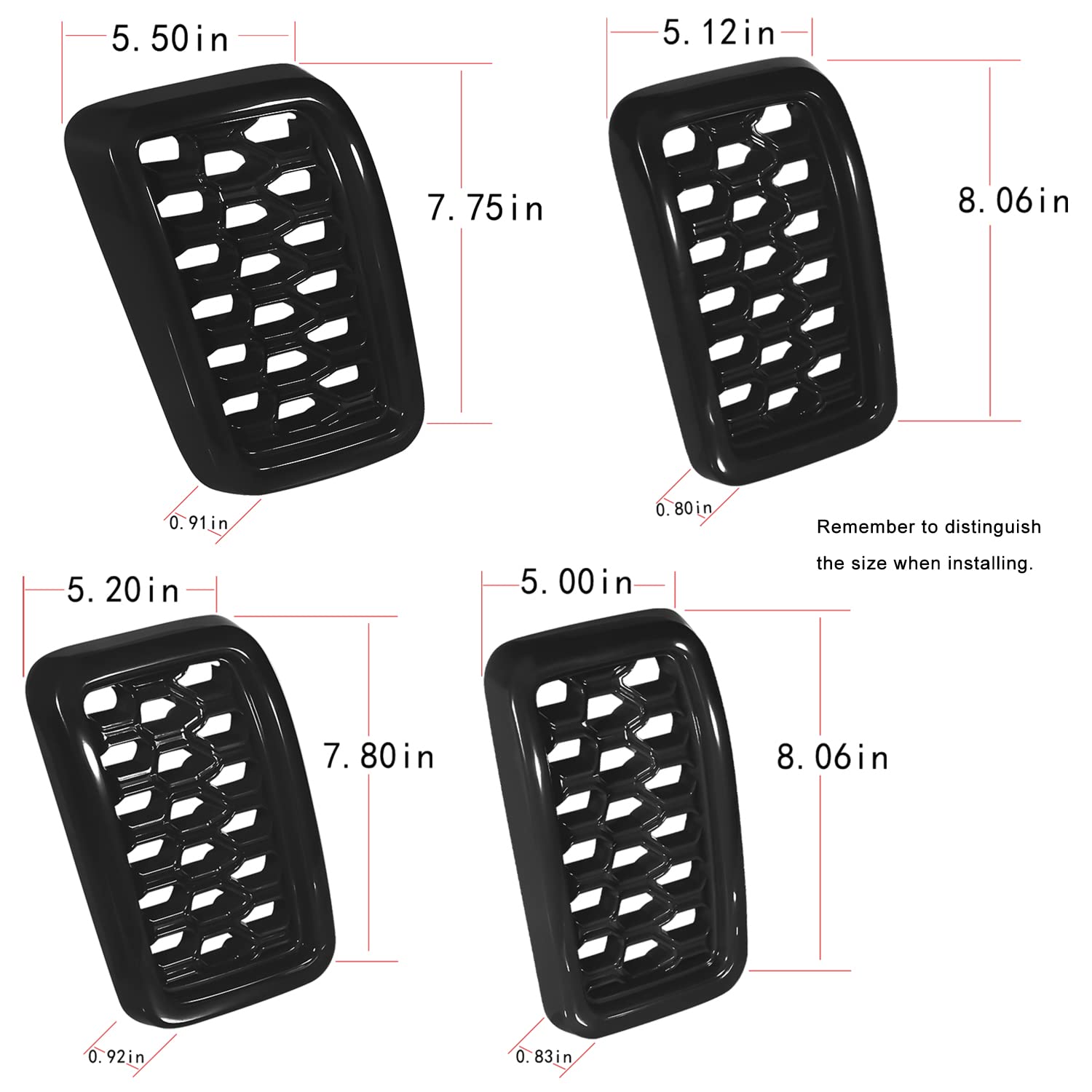 Sevencow durable ABS plastic grill inserts resist rust and peeling