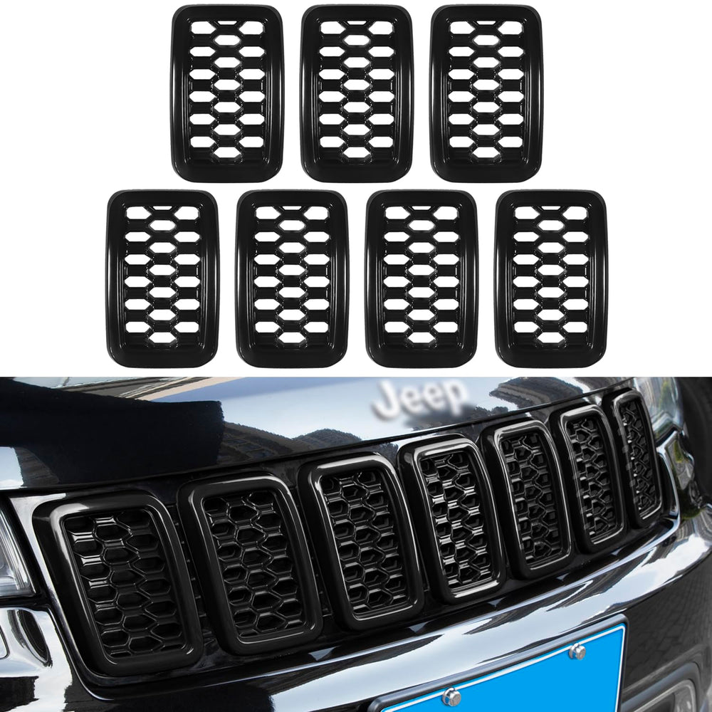 Sevencow honeycomb grill inserts for Jeep Grand Cherokee enhance rugged styling