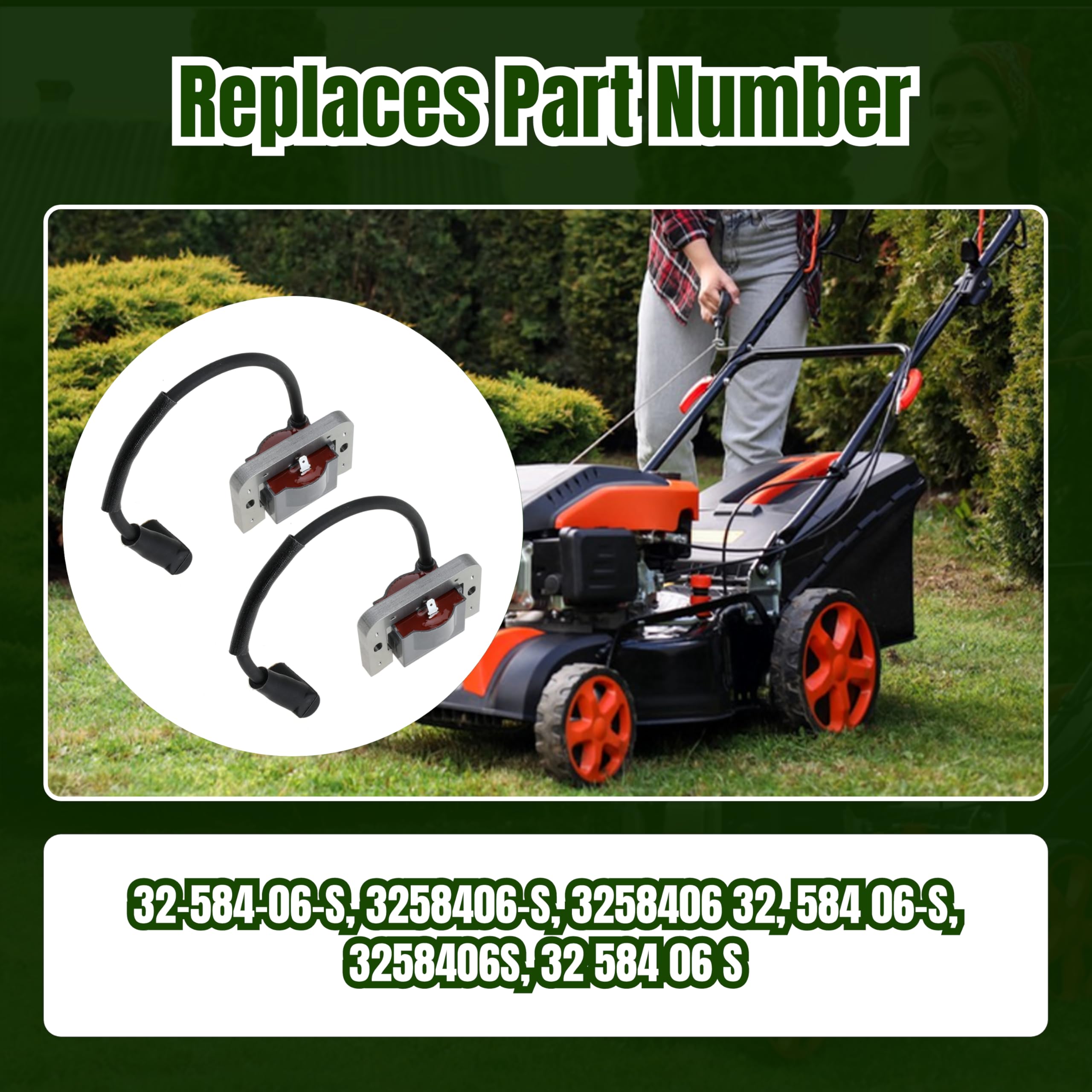 Replacement 3258406-S Kohler ignition coil module maintains engine responsiveness.