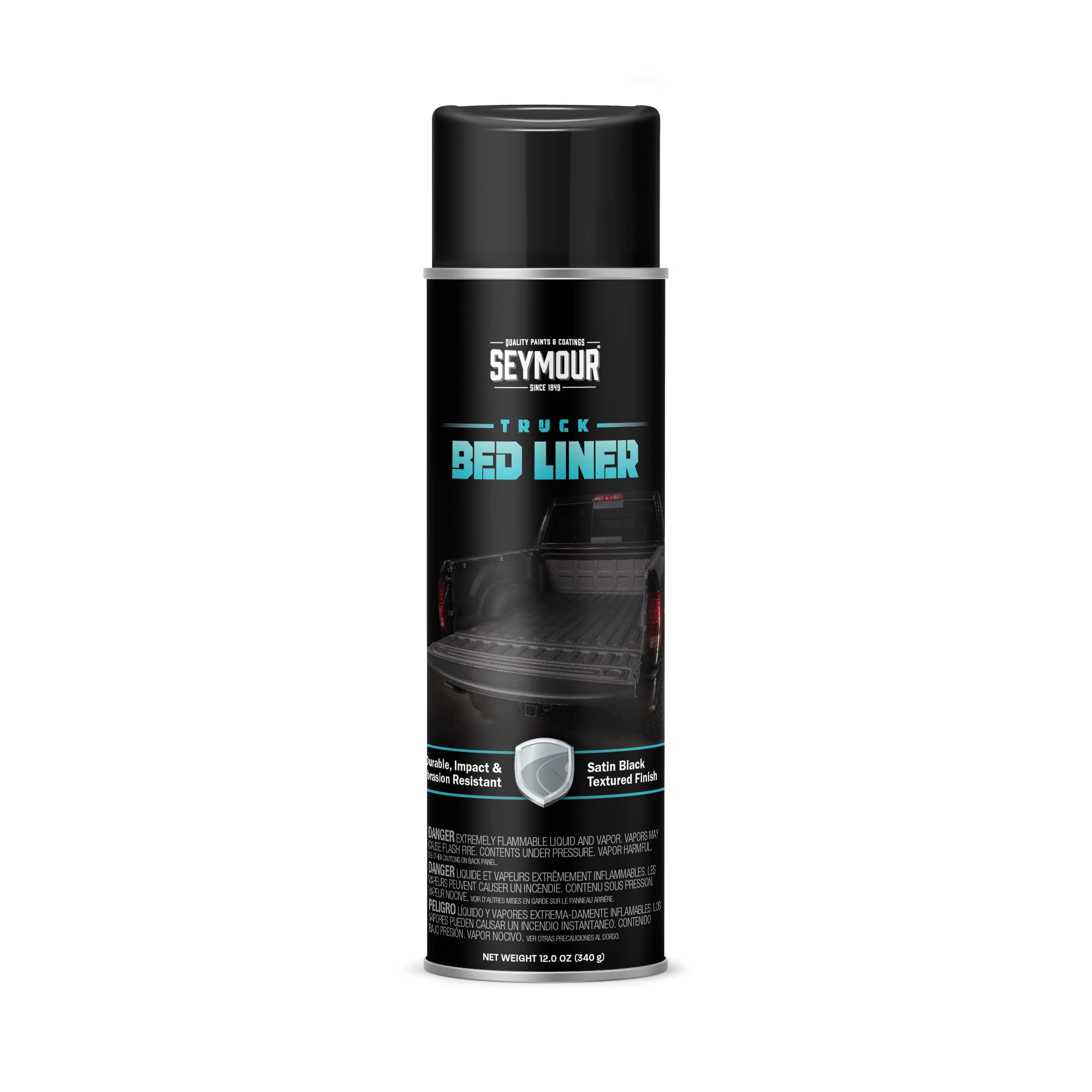 Seymour 20-41 truck bed coating bottle pour demonstrates easy application for a tough black sealant.