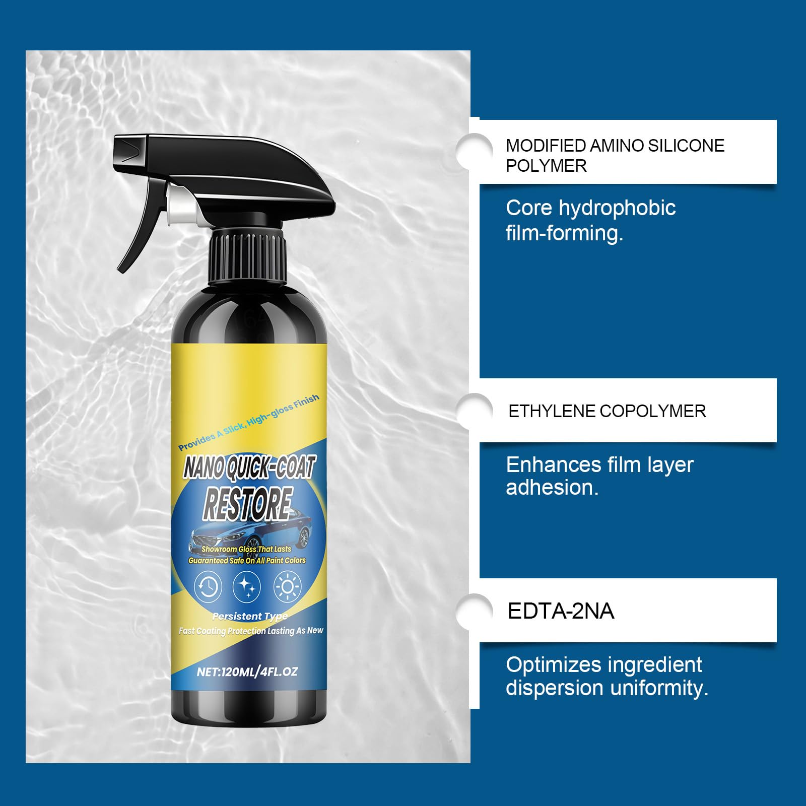 Seyudzu Nano Quick Coat Restore surface application on panel shows even coating