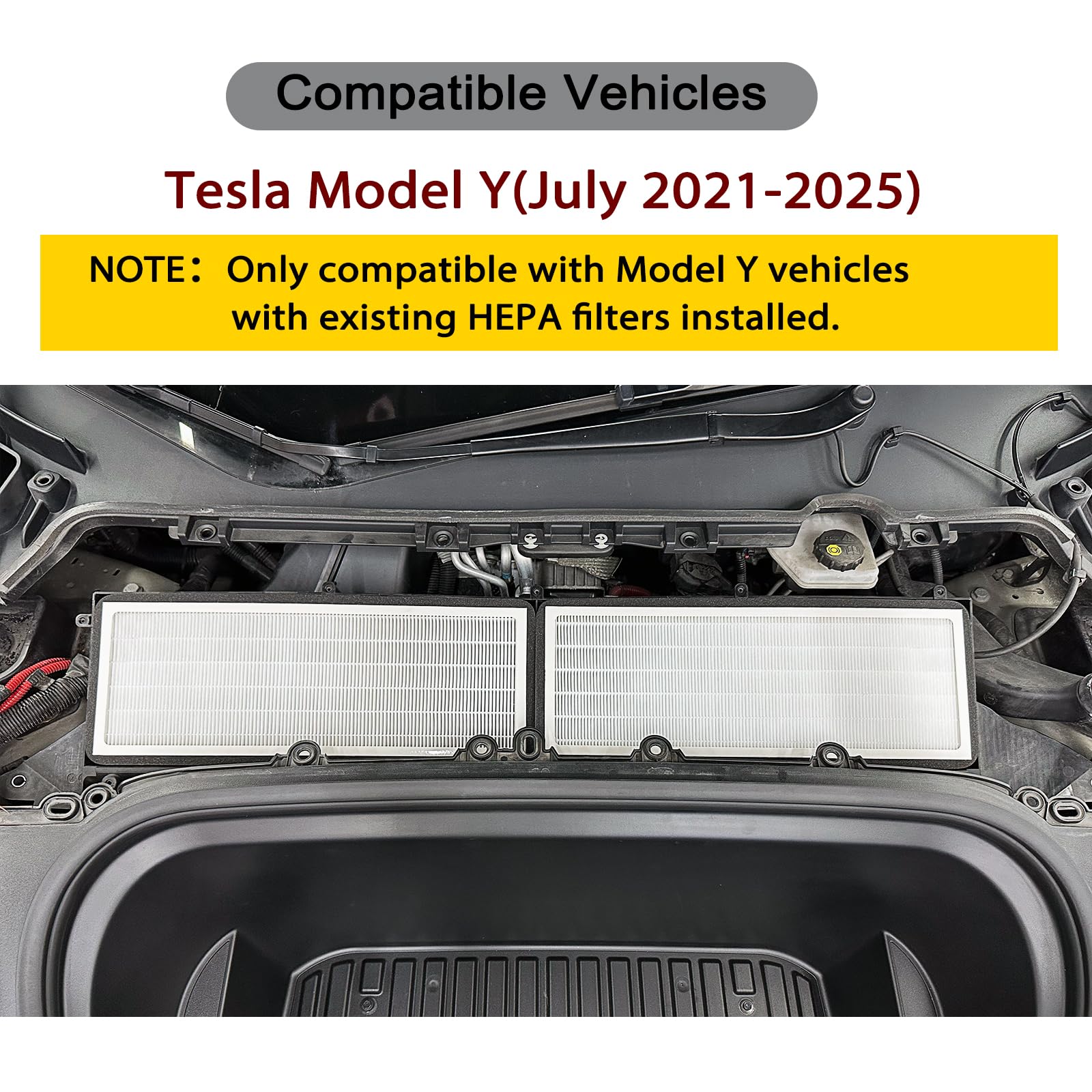 Sezfom activated carbon filter reduces odors for a fresher Model Y interior.