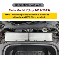 Sezfom activated carbon filter reduces odors for a fresher Model Y interior.
