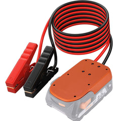 Sfablosm ridgid-18v battery jumper clamps for quick vehicle boosts.